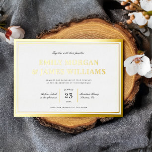 Elegant Type Classic Frame Wedding White + Gold