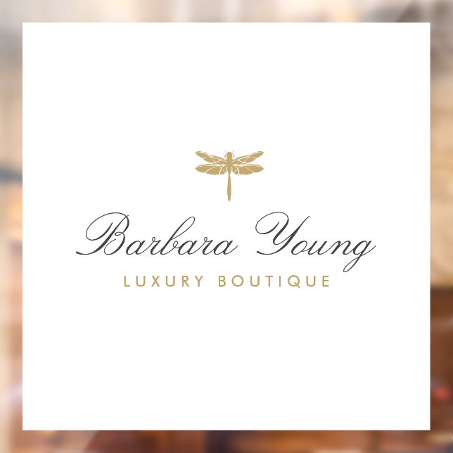 Elegant Type Gold Dragonfly Logo on White (Sheet 2)