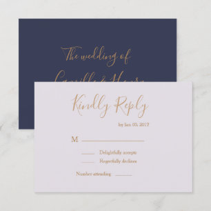 Elegant type lilac blue modern wedding rsvp invitation