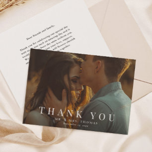 Elegant Type Minimal Photo Thank You Card