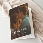 Elegant Type Minimal Photo Wedding  Thank You Card<br><div class="desc">Elegant Type Minimal Photo Wedding Thank You Card. Part of a larger collection of coordinating items. Click the personalise button to customise this design with your details.</div>