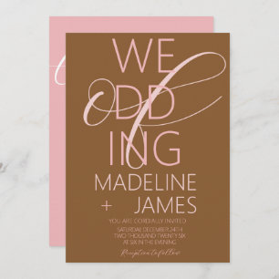 ELEGANT Type PINK Terracotta Wedding Invitation