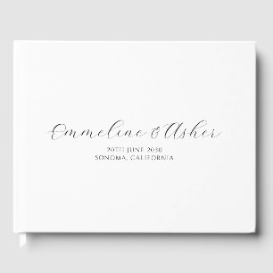 Elegant Type Script Serif Personalised Wedding Guest Book
