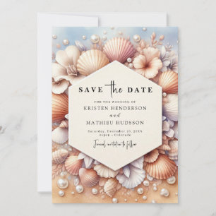 Elegant Typography Beach Wedding Save The Date
