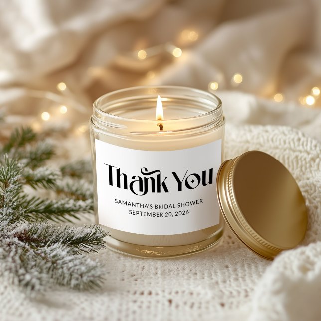 Elegant Typography Bridal Shower Thank You Rectangular Sticker (Elegant Typography Bridal Shower Thank You Rectangular Sticker)