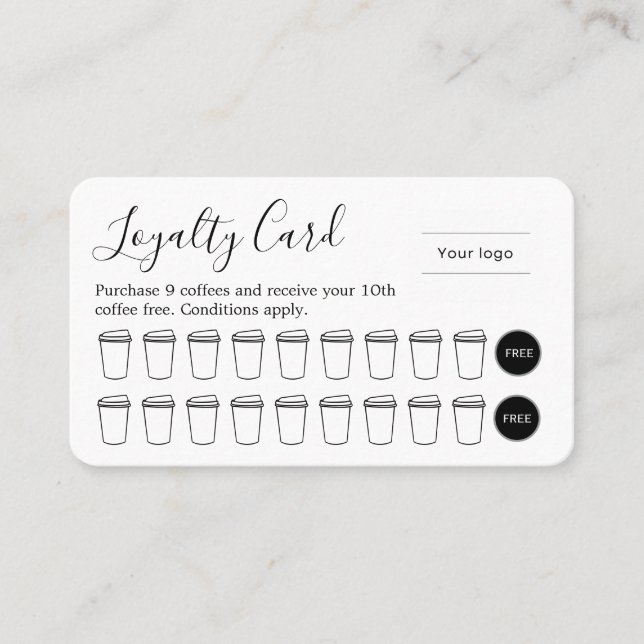 Elegant Typography Coffee Loyalty Card (Front)