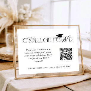 Elegant Typography Collage Fund QR CODE Graduation Poster
