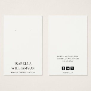Elegant Typography Earring Jewellery Display Card