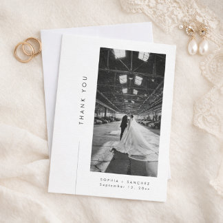 Elegant Typography Formal Wedding Photo Thank You Card