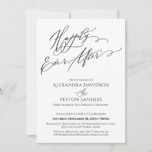 Elegant Typography Happily Ever After Reception Invitation