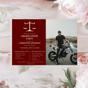 Elegant Typography Law School Graduation Party