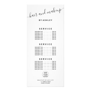 elegant typography logo black white hair makeup rack card