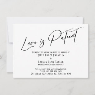 Elegant Typography Love is Patient Simple Card