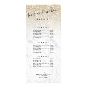 elegant typography marble light gold glitter ombre rack card