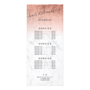 elegant typography marble rose gold foil ombre rack card
