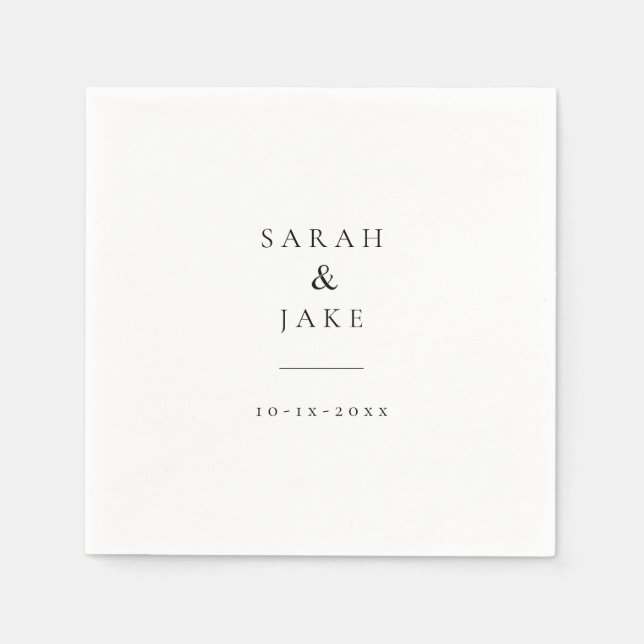 Elegant Typography: Modern chic wedding CLASSIC Napkin (Front)