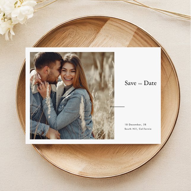 Elegant Typography Modern Minimalist Photo Save The Date (Creator Uploaded)
