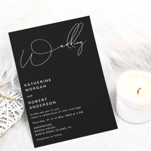 elegant typography modern wedding invitation