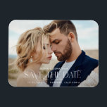 Elegant typography modern wedding landscape photo magnet<br><div class="desc">Elegant typography modern wedding landscape photo announcement</div>