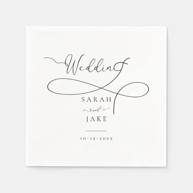 Elegant Typography: Modern wedding napkins (Front)
