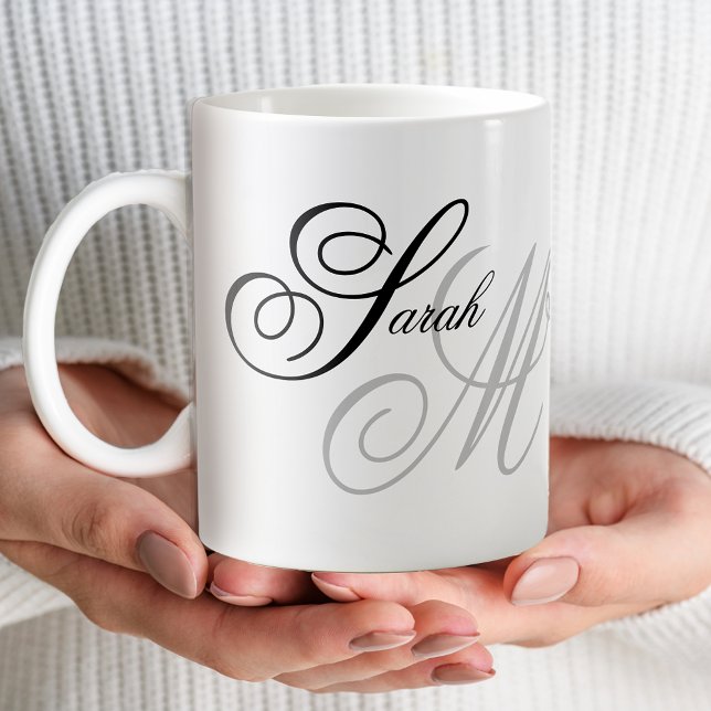 Elegant Typography Monogram Coffee Mug (Creator Uploaded)
