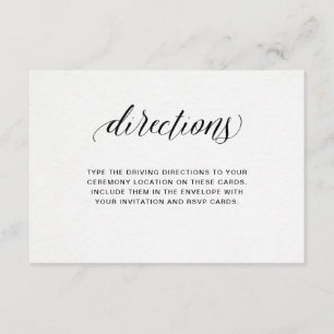 Elegant Typography on Watercolor Paper Directions Invitation