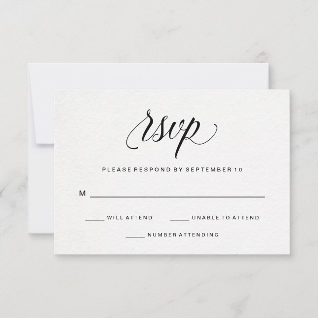 Elegant Typography on Watercolor Paper RSVP (Front)