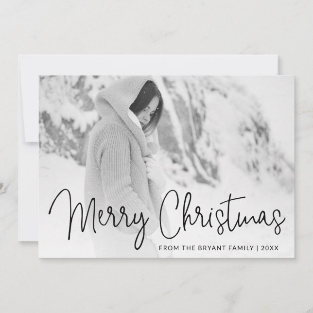 Elegant Typography Photo Elegant Holiday Card (Front)