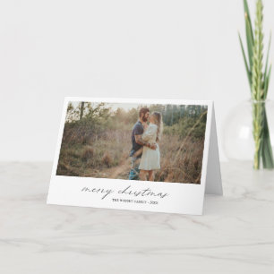 Elegant Typography Photo Modern Christmas Holiday Card