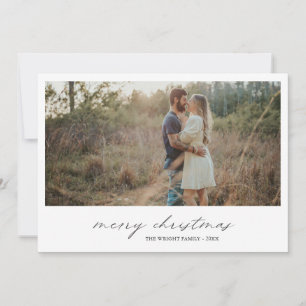 Elegant Typography Photo Modern Christmas Holiday Card