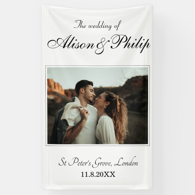 Elegant Typography Photo Template Wedding Banner (Vertical)