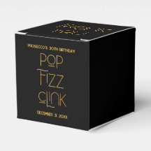 Elegant Typography Pop Fizz Clink Birthday