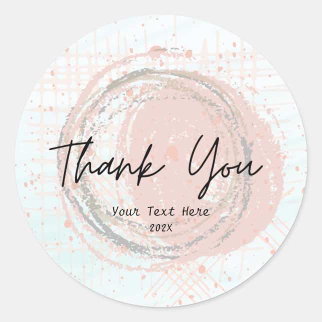 Elegant Typography Rose Gold Thank You Sticker (Front)
