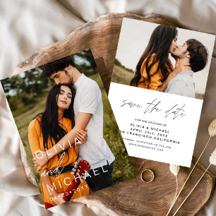 Elegant Typography Save the Date Photo Minimalist