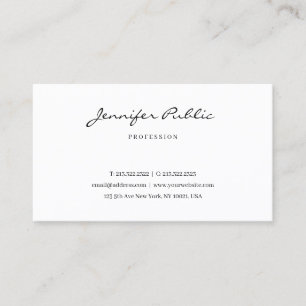 Elegant Typography Script Modern Minimalist Cute Business Card
