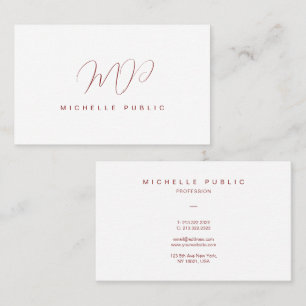 Elegant Typography Script Monogram Initial Oceania Business Card