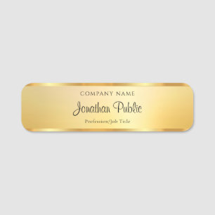 Elegant Typography Script Template Glamour Gold Name Tag