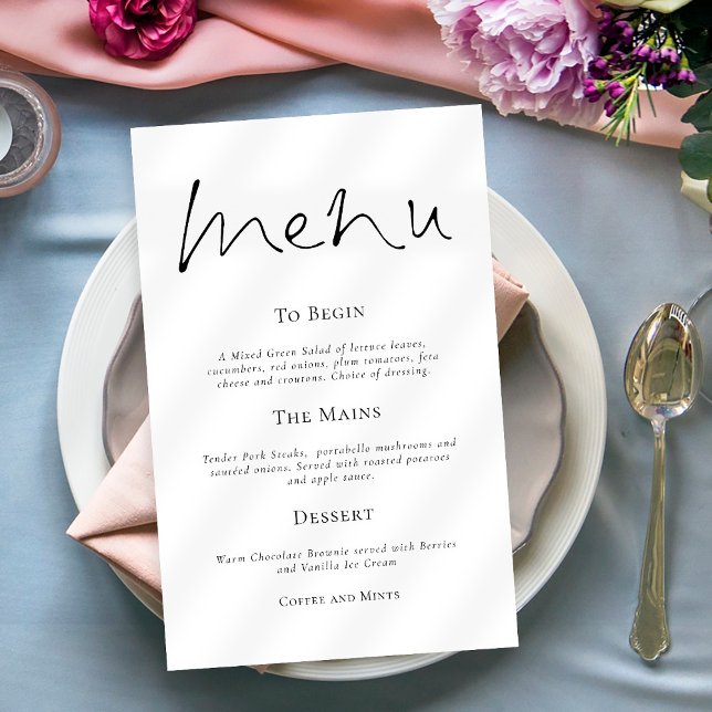 Elegant Typography Simple Wedding Menu Poster (Creator Uploaded)