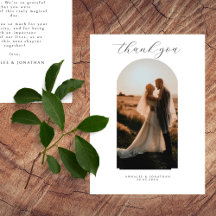 Elegant Typography Simple Wedding Photo Thank You