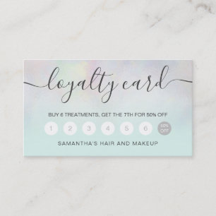 elegant typography teal pearl nacre ombre loyalty card