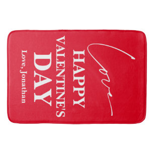 Elegant Typography Valentines day couple Bath Mat
