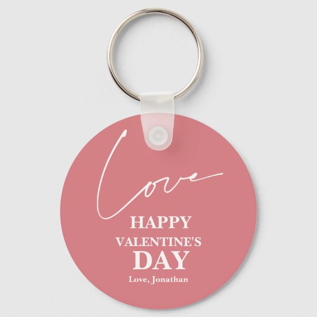 Elegant Typography Valentines day couple  Key Ring (Front)