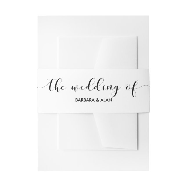 Elegant typography wedding invitation belly band (Front Example)