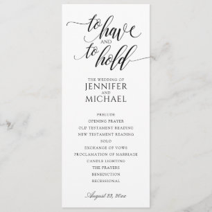 Elegant Typography Wedding Programs   Black