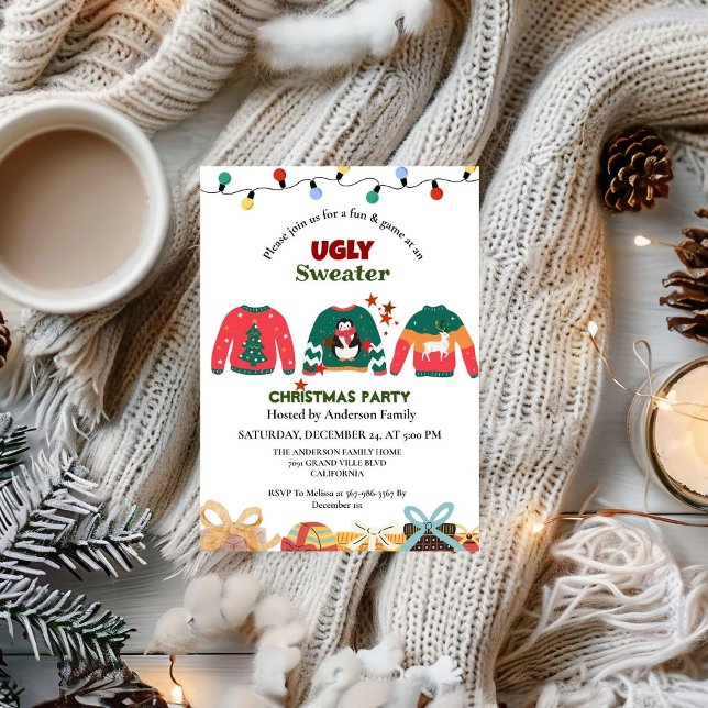 ELegant Ugly Sweater christmas party  Invitation (Creator Uploaded)