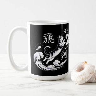 Elegant Ukiyo-e Cat Soccer Gift for Japanese Art Coffee Mug