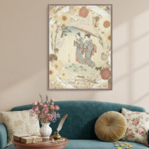 Elegant Ukiyoe Collage Art – Vintage JP Beauty