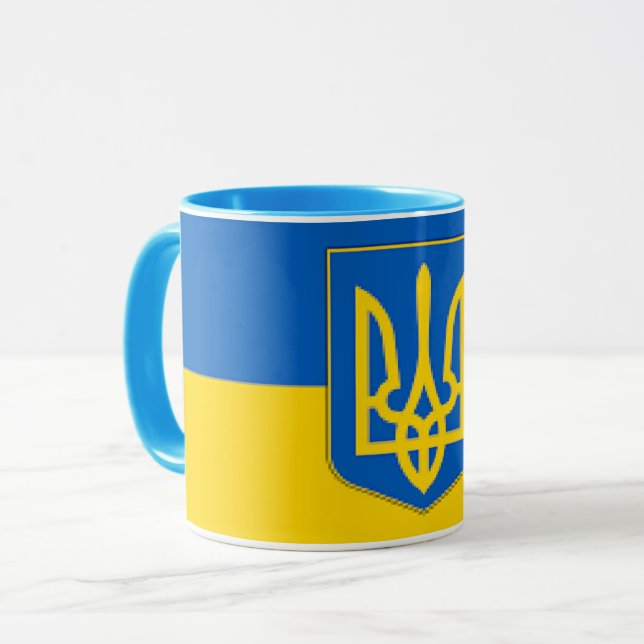 Elegant Ukraine Flag Wrap-Around Mug (Front Left)