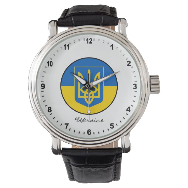 Elegant Ukraine Watch & Ukrainian Flag / Kyiv (Front)
