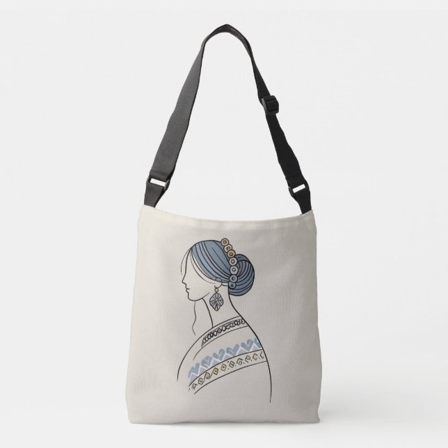 Elegant Ukrainian Folk Art Crossbody Bag (Front)